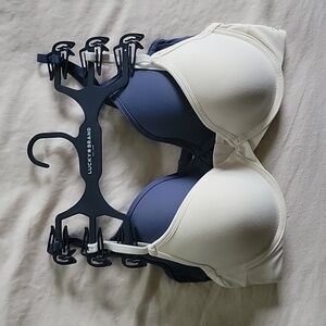 Lucky brand 36 B cream and blue set of two underwire bras